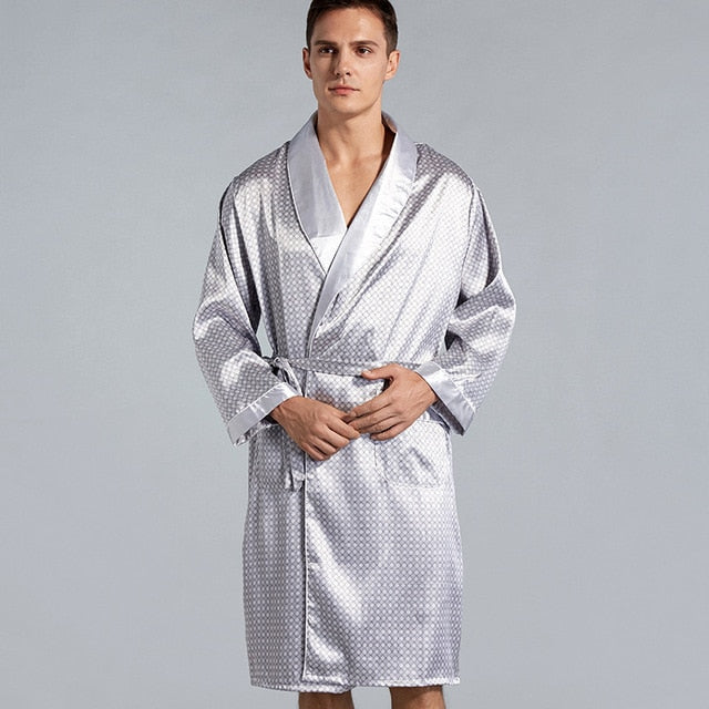 Printed Satin Loose Sleeping Robe
