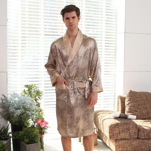 Printed Satin Loose Sleeping Robe