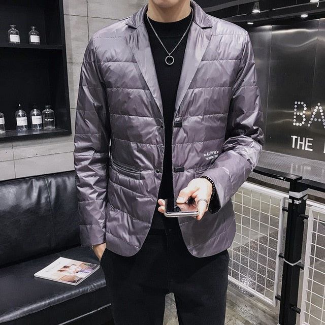 Solid Lightweight Turn Down Collar Casual Style Men Jacket