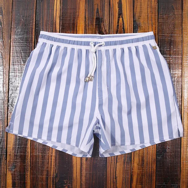 Stripes Drawstring Beach Shorts