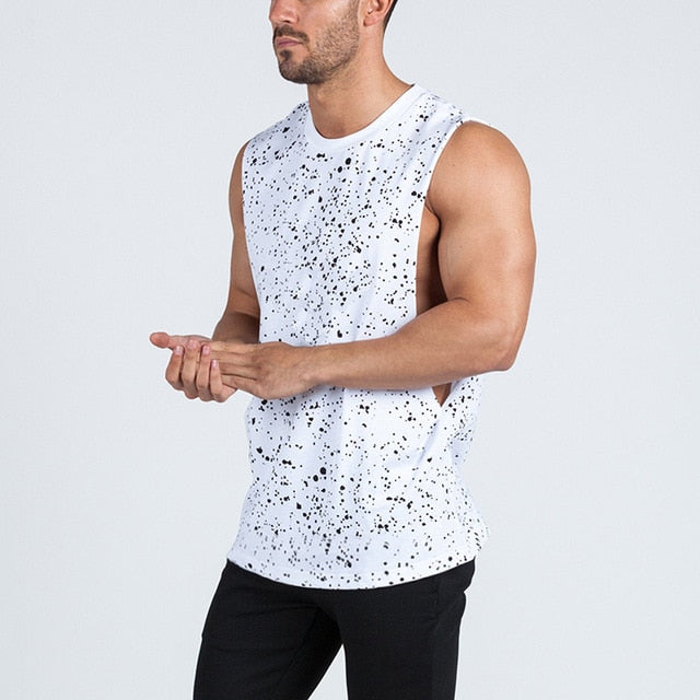 Solid and Paint Splatter Style Tank Top