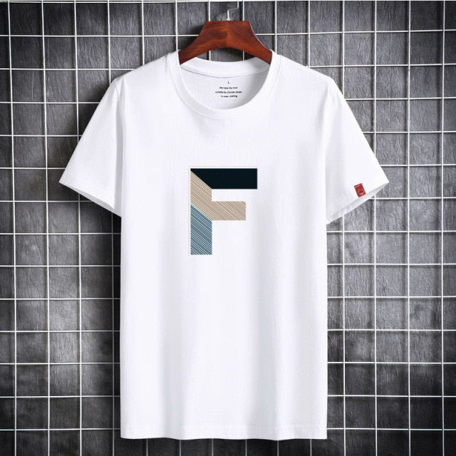F Printed Cotton T-Shirt