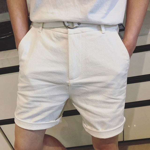 Casual Solid Zipper Fly Style Men Shorts