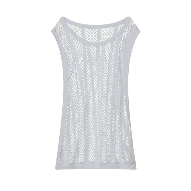 Mesh Sheer Fishnet Tank Top