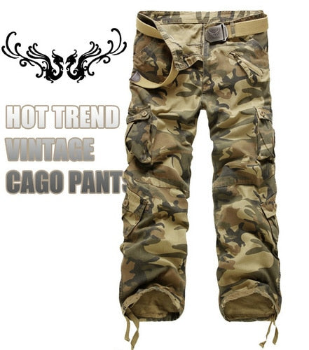 Cargo Camouflage Military Classic Straight Style Men Pants