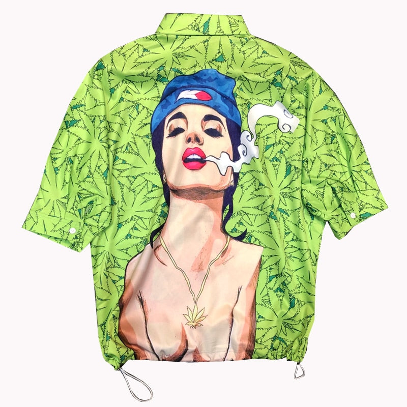 Sexy Women Back Print Casual Style Men Shirts