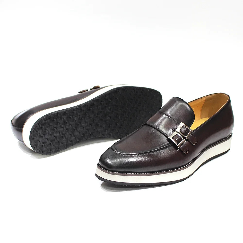 Double Buckle Slip-On Casual Loafers