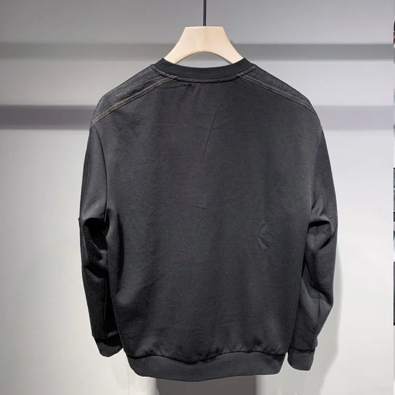 Retro Patchwork Denim Men's Sweatshirt