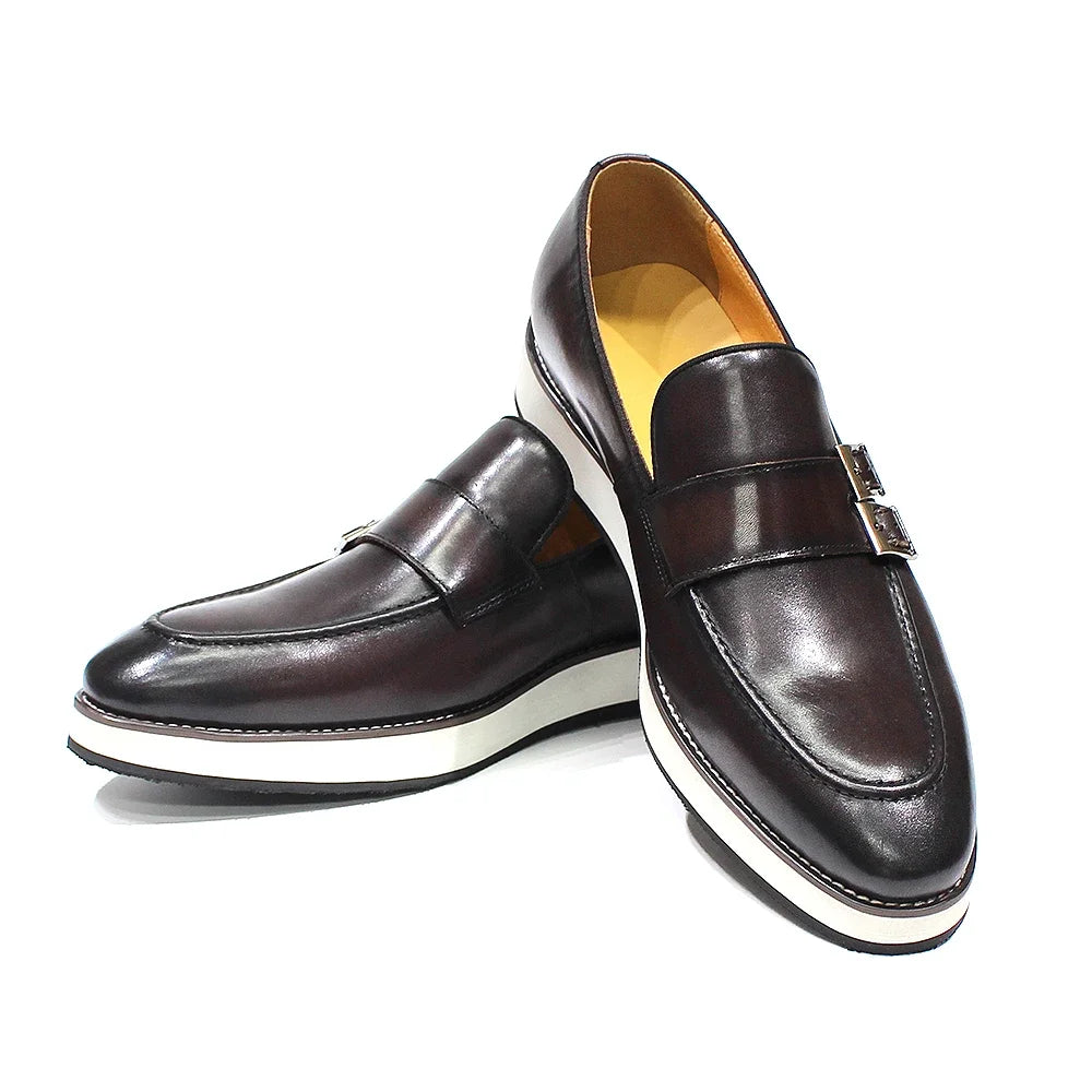 Double Buckle Slip-On Casual Loafers