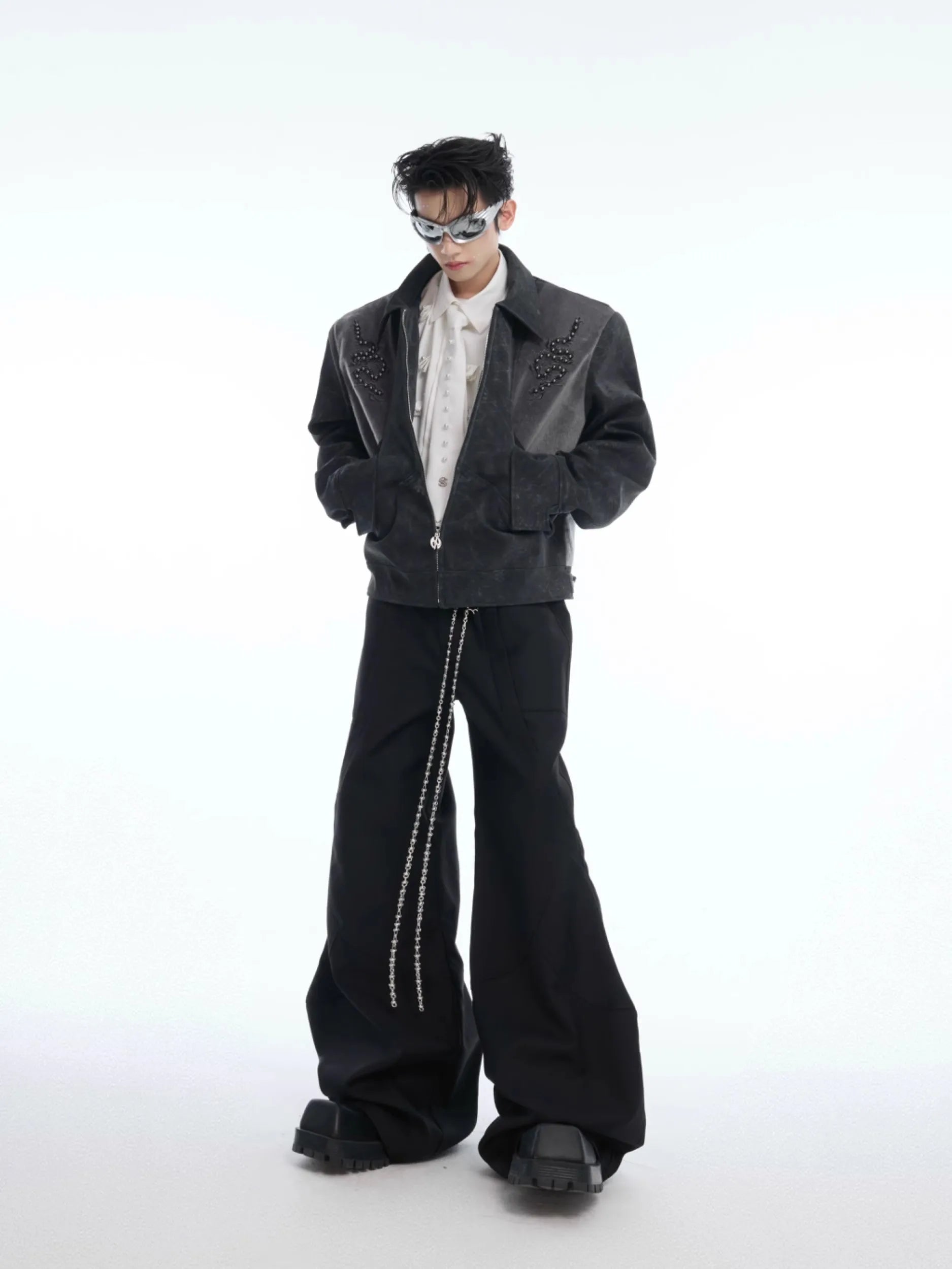 Cool Short Black PU Leather Jacket