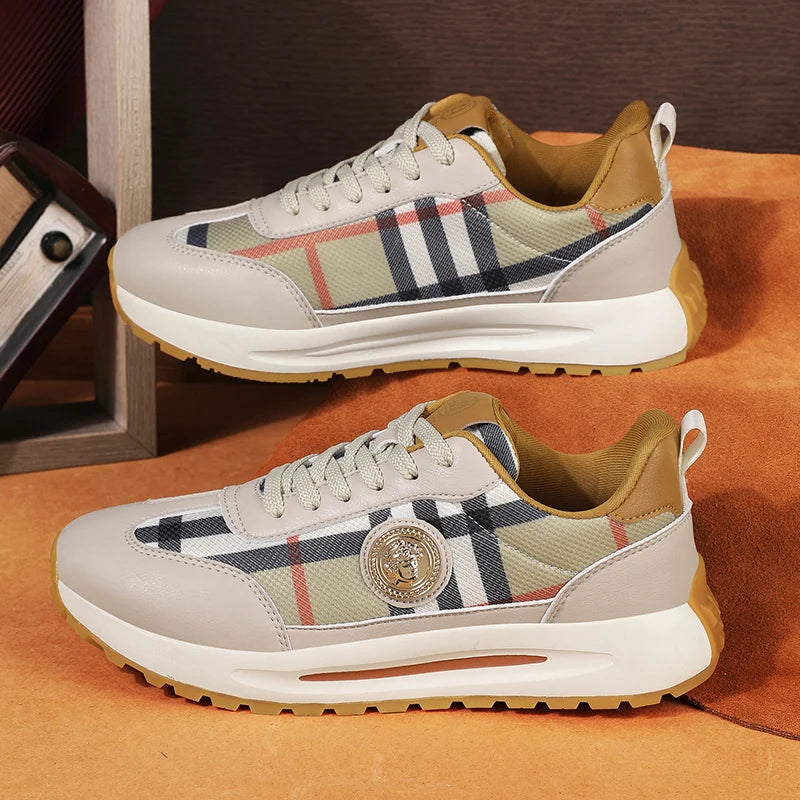 Monarch Plaid Street Style Sneakers