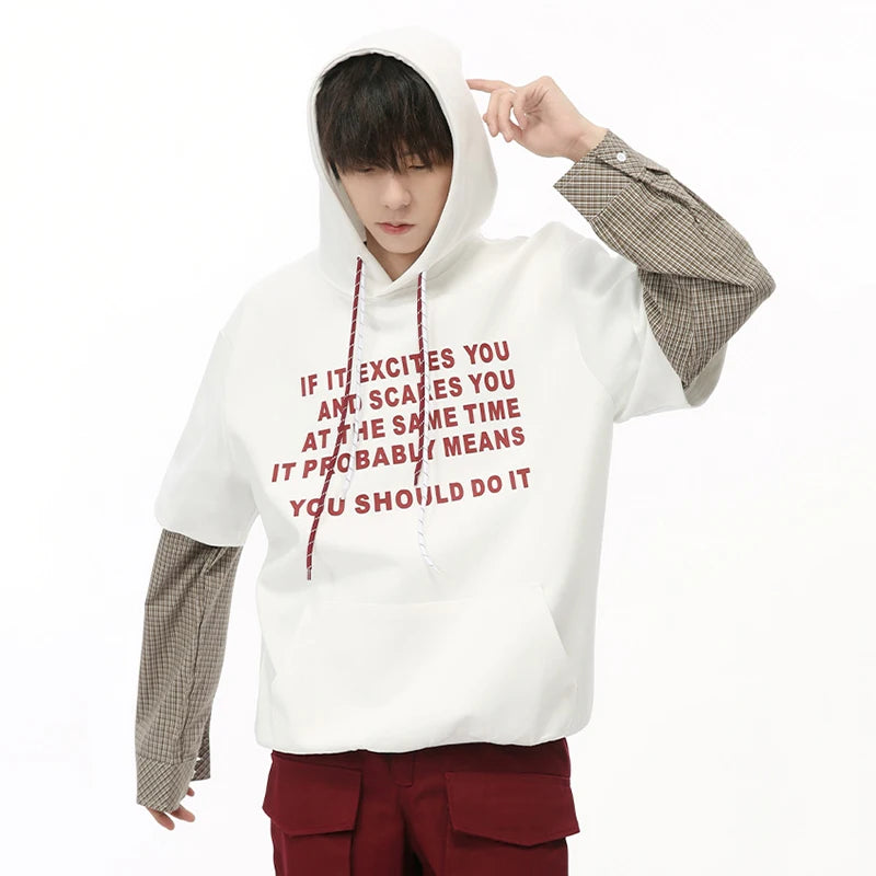 Drawstring Letter Printing Hoodies