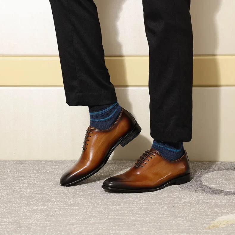 Smooth Wood Leather Men's Shoes