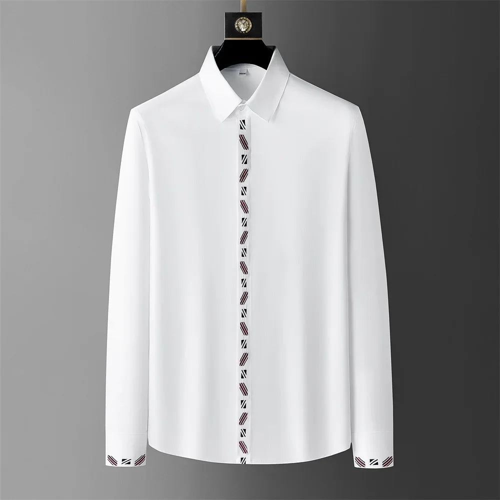 Casual Simple Embroidery Solid Shirt