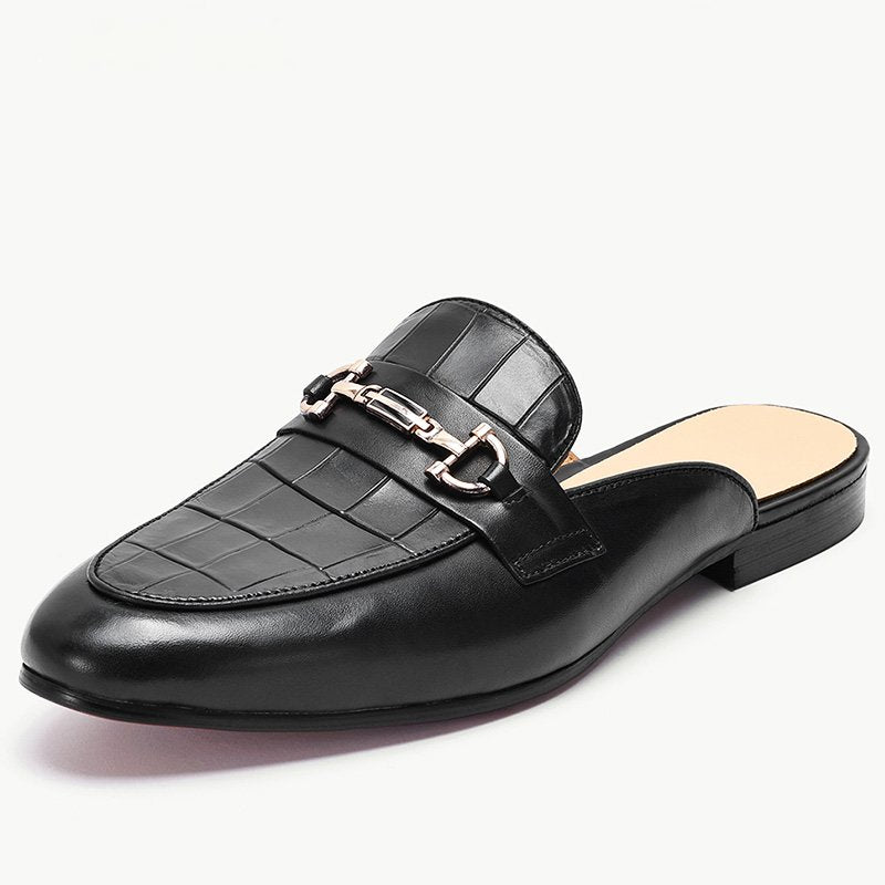 Croco-Prints Metal Appliques Mules Shoes