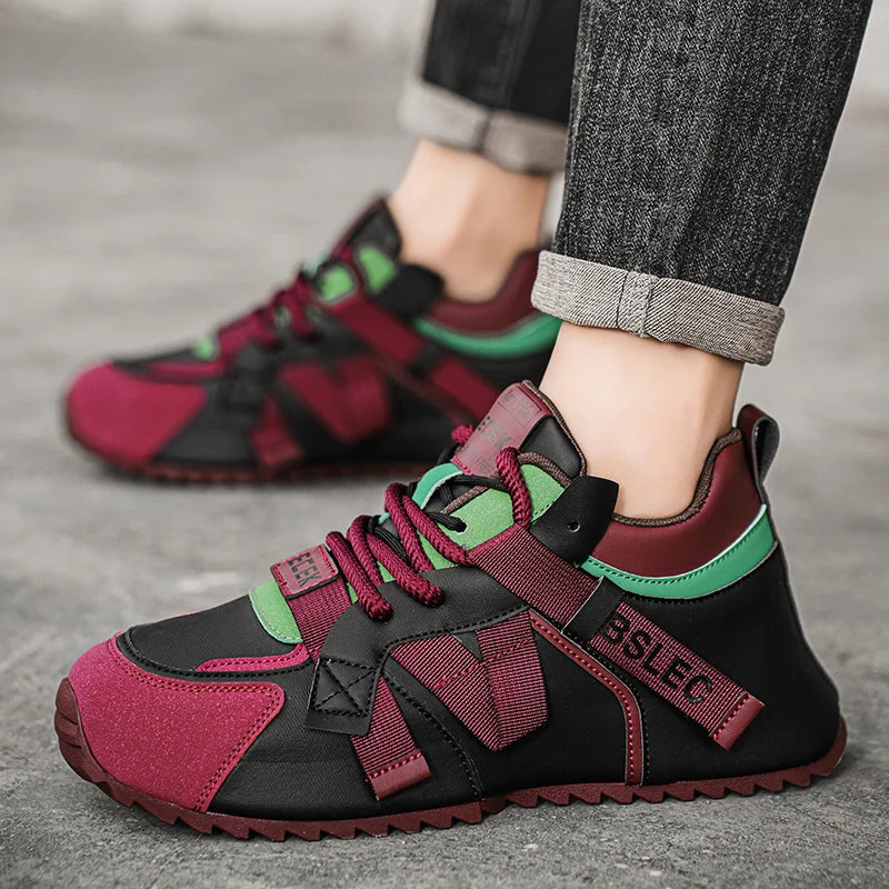 Street Style Mixed Colors Canvas Sneakers