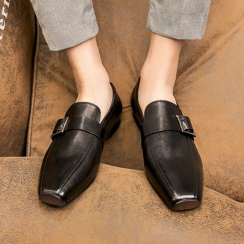 Square Toe Hasp Closure Loafers