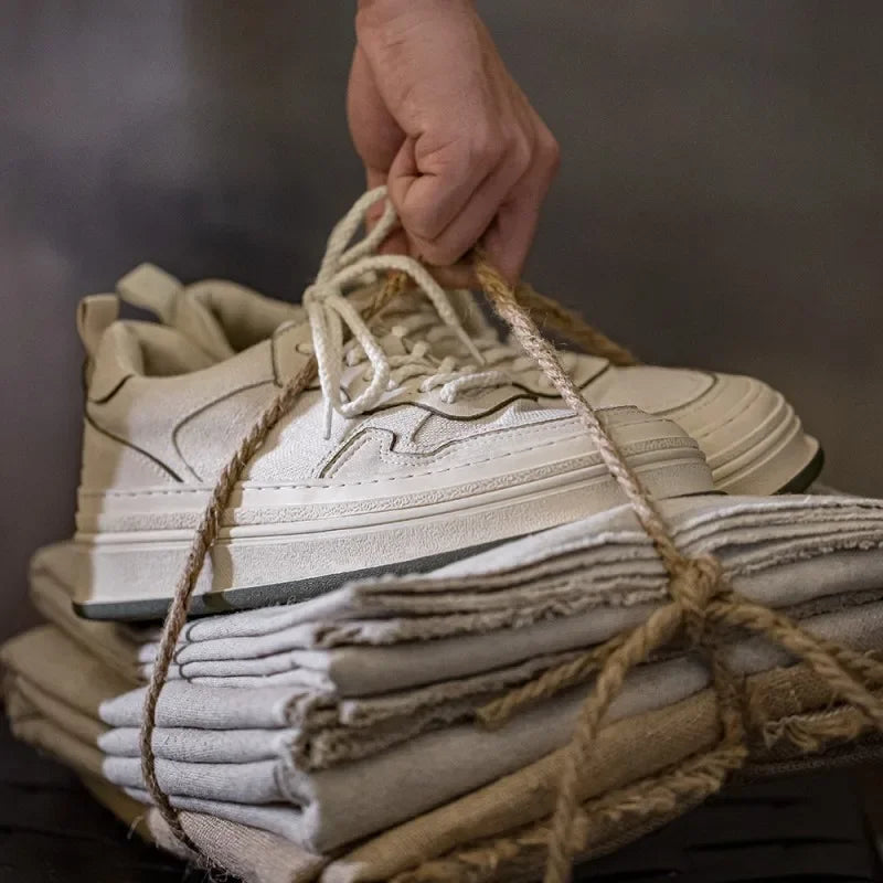 Beige Vintage Classic Comfortable Sneakers