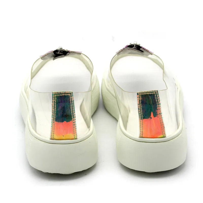 Transparent Thick Platform Zipper Sneakers