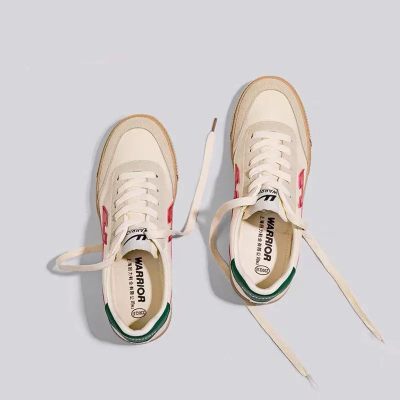 Flat Canvas Upper Lace-Up Sneakers