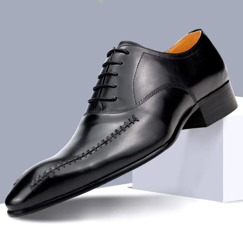Pointed Toe Stitching Design Dress Shoes