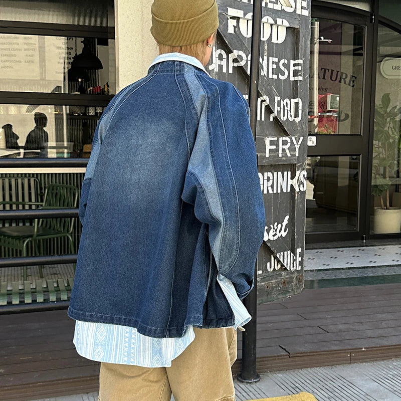 Fashion Splice Denim Loose Jacket