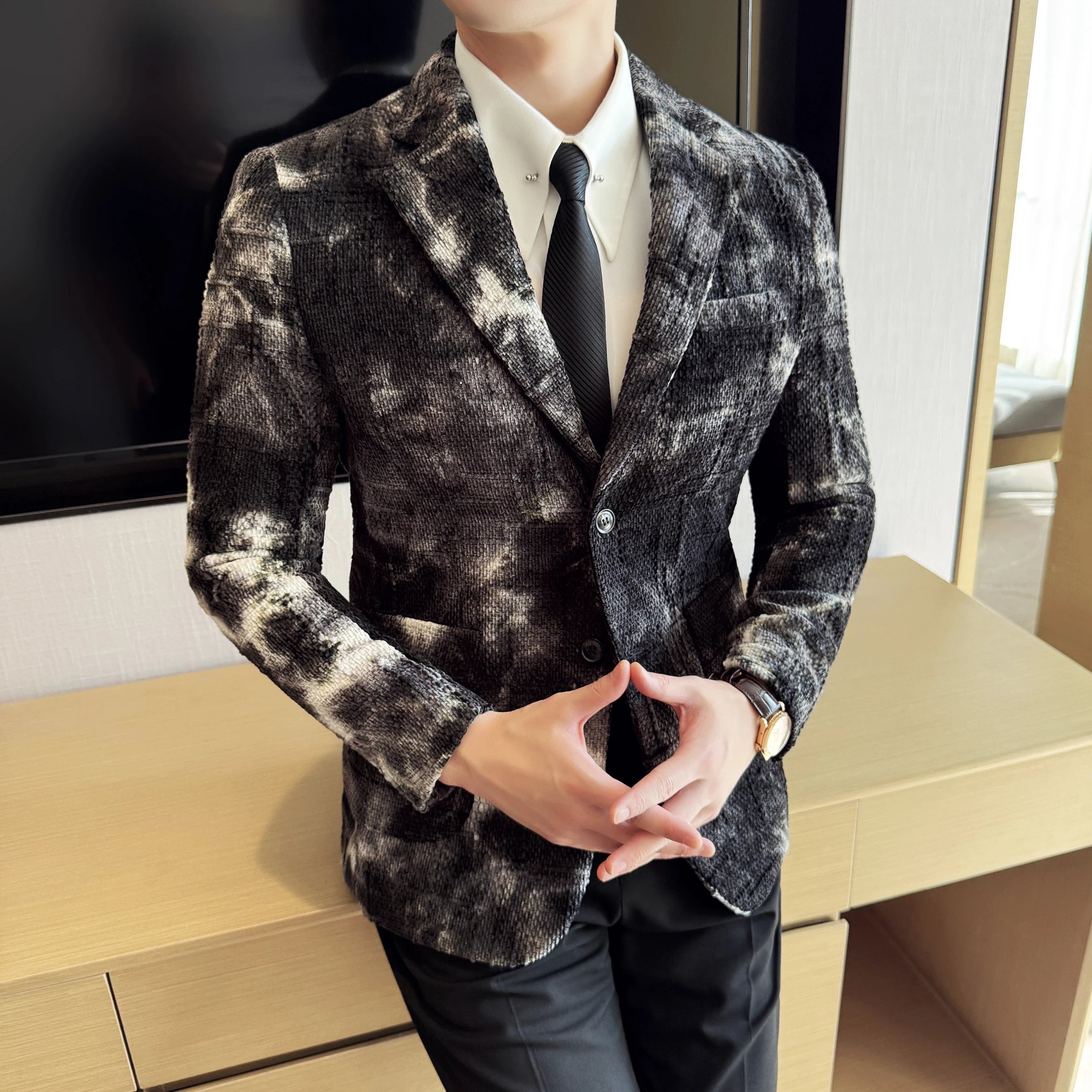 Tie Dye Chenille Men's Blazer