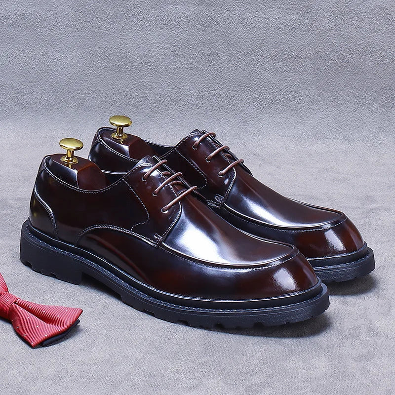 Polished Formal Leather Derby Shoes