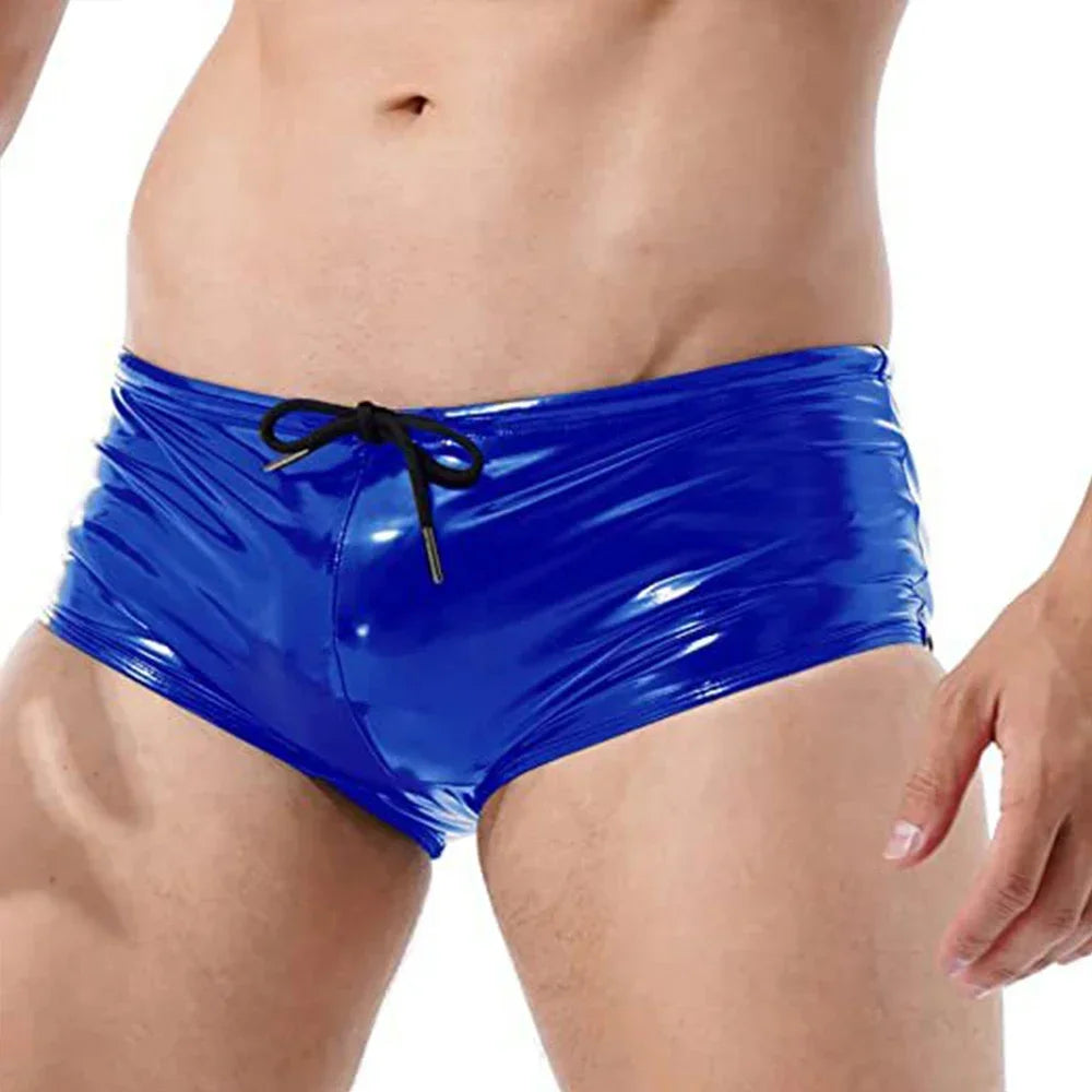 Solid Shiny Latex Patent Leather Boxer