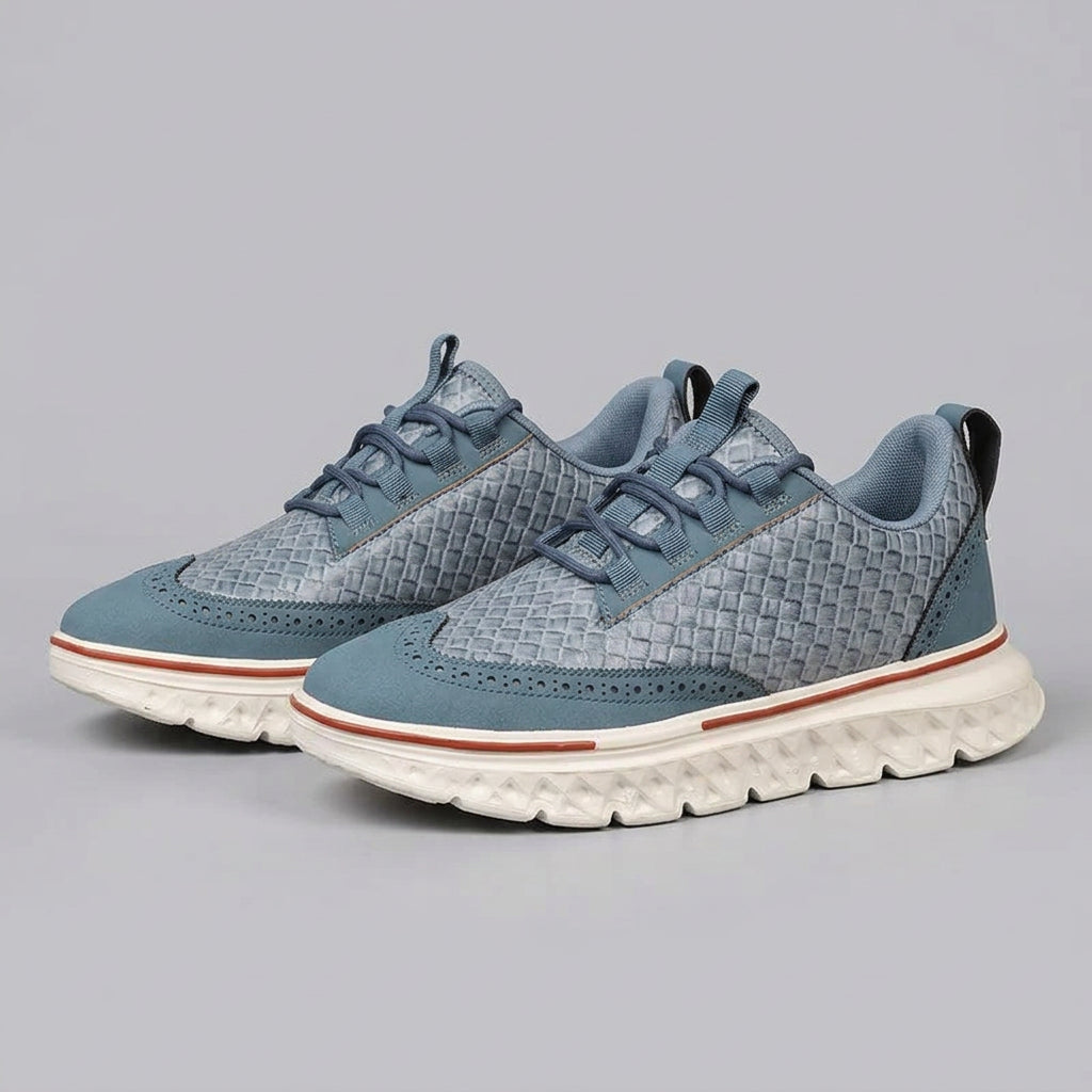 Casual Solid Woven Texture Brogues Sneakers