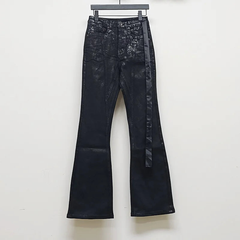 Waxed Street Flare Jeans