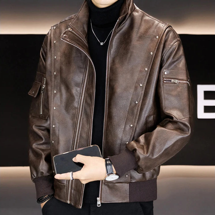 Winter Fleece Warm PU Leather Jacket