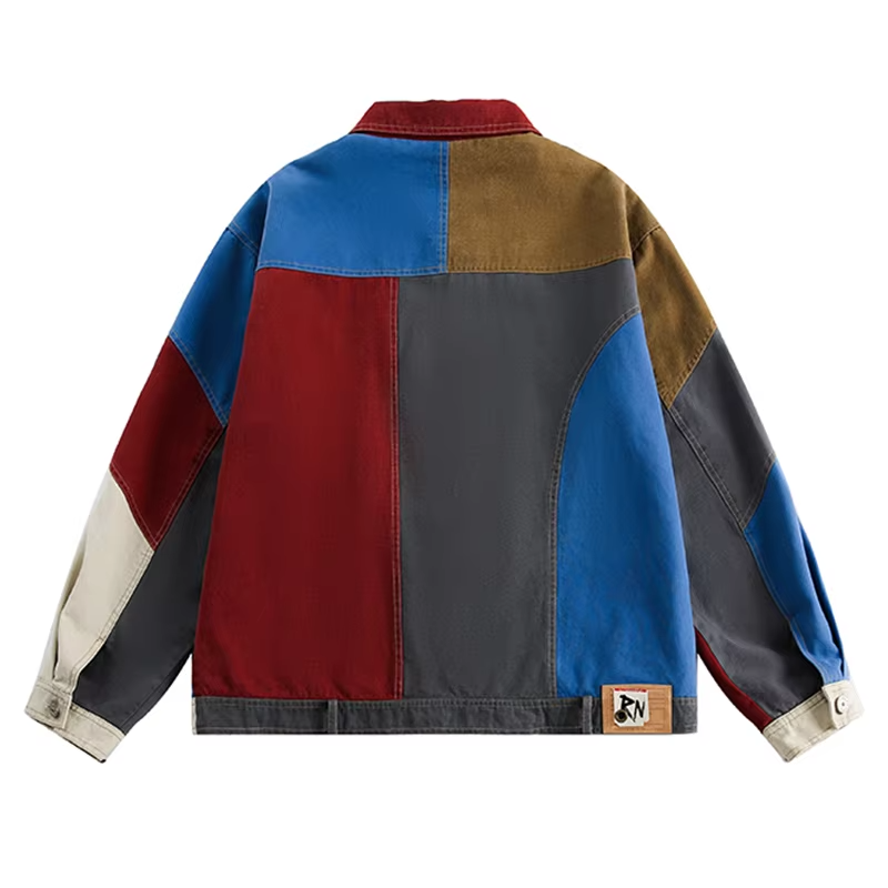 Patchwork Color 4 Pockets Jacket