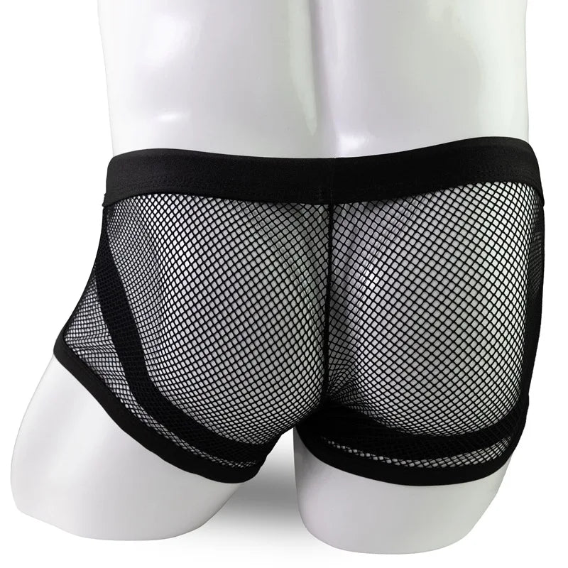 Solid Mesh See-Through Polyester Boxer