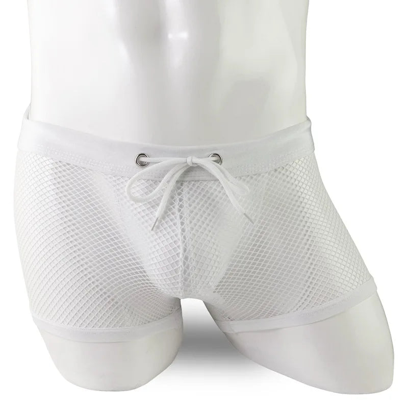 Solid Mesh See-Through Polyester Boxer