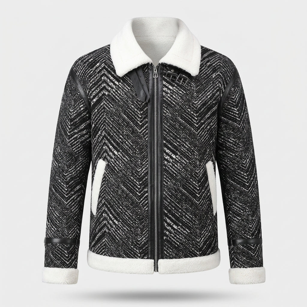 Black White Buckle Strap Jackets