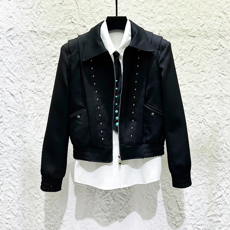 Deconstructed Design Rivet Pattern Jacket