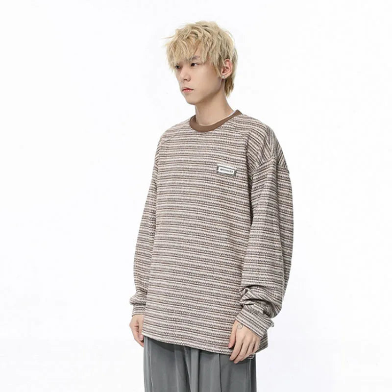 Stripe O-Neck Long Sleeved T-Shirt