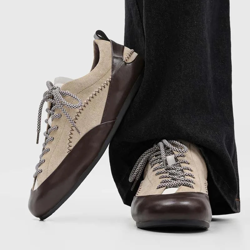 Faux Nubuck Solid Lace-Up Sneakers