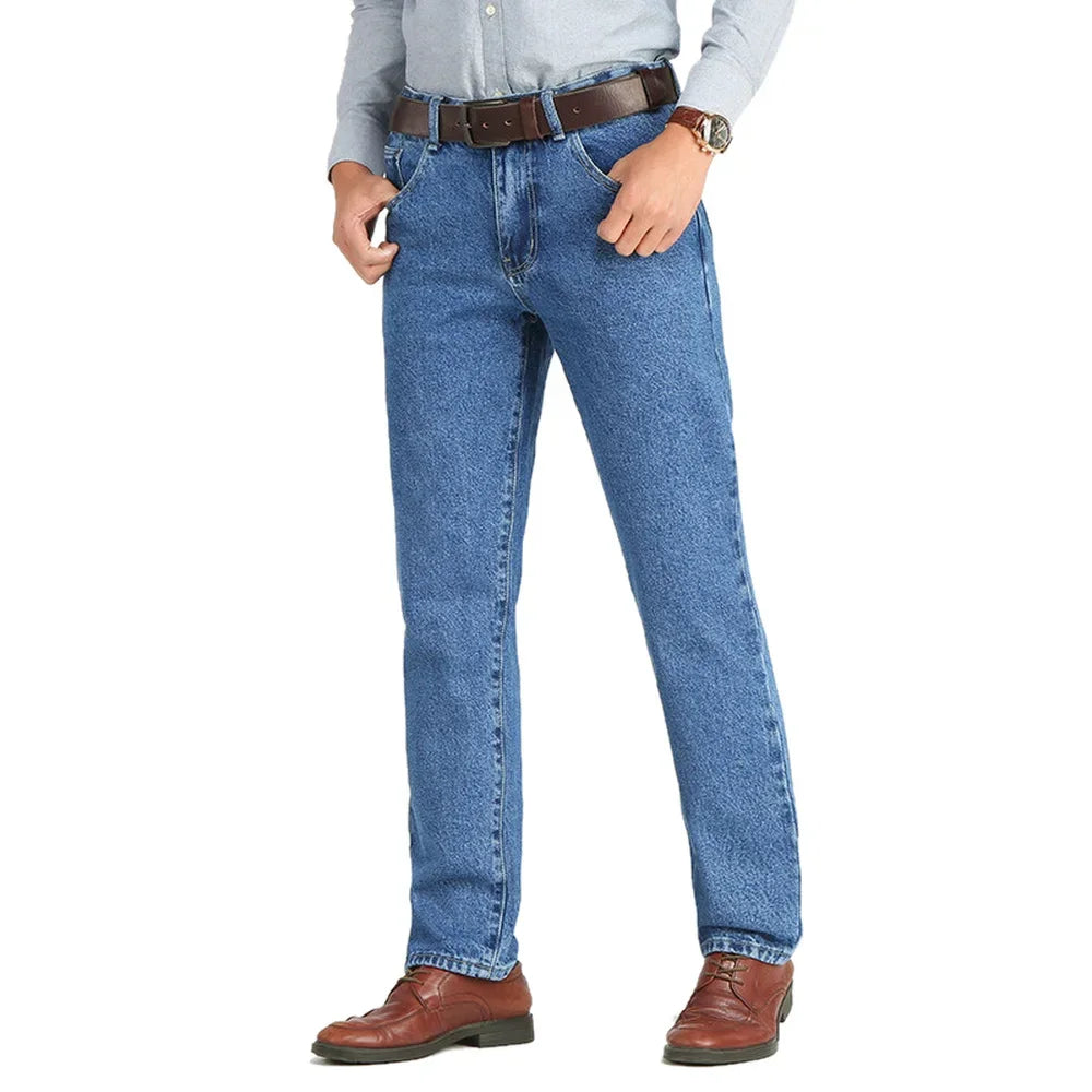 Classic Solid Straight-Fit Jeans