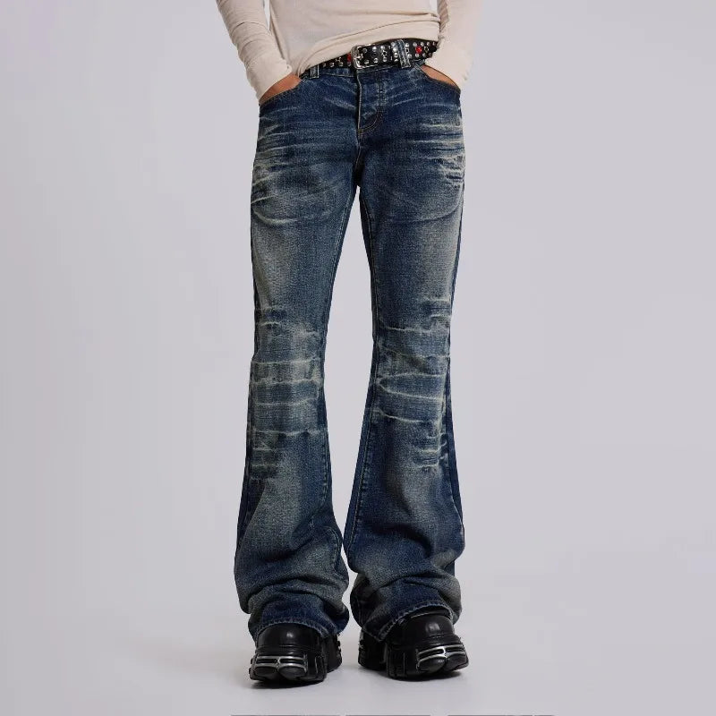 Y2K Mid Blue Washed Flare Jeans