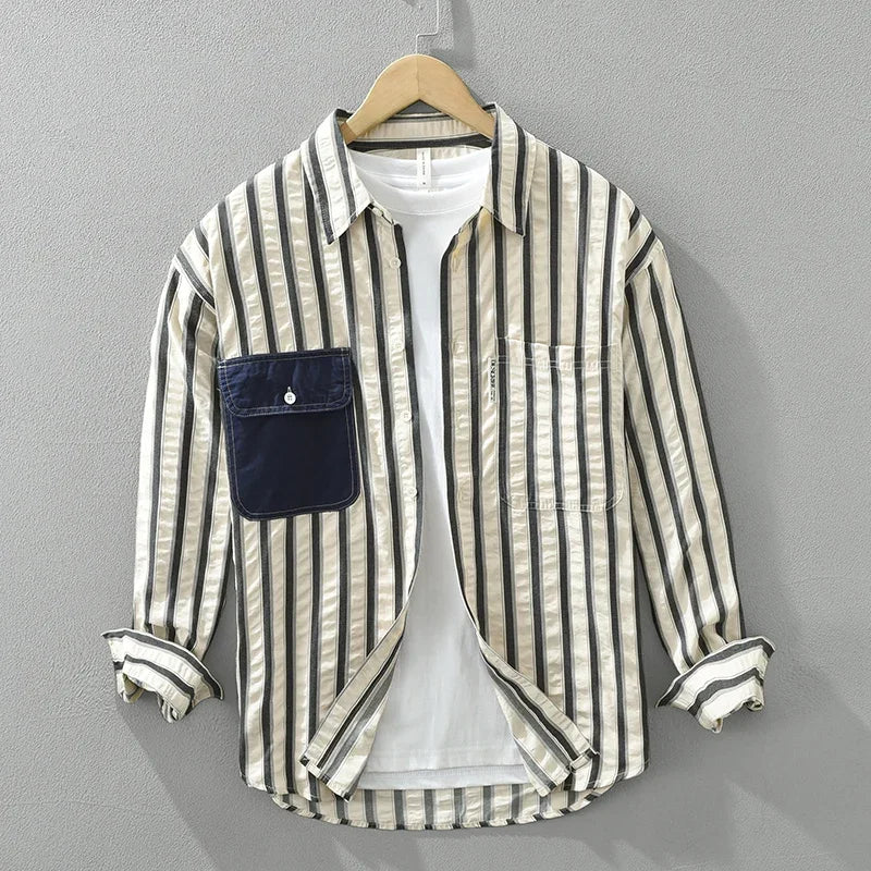 Loose Long Sleeve Striped Shirt