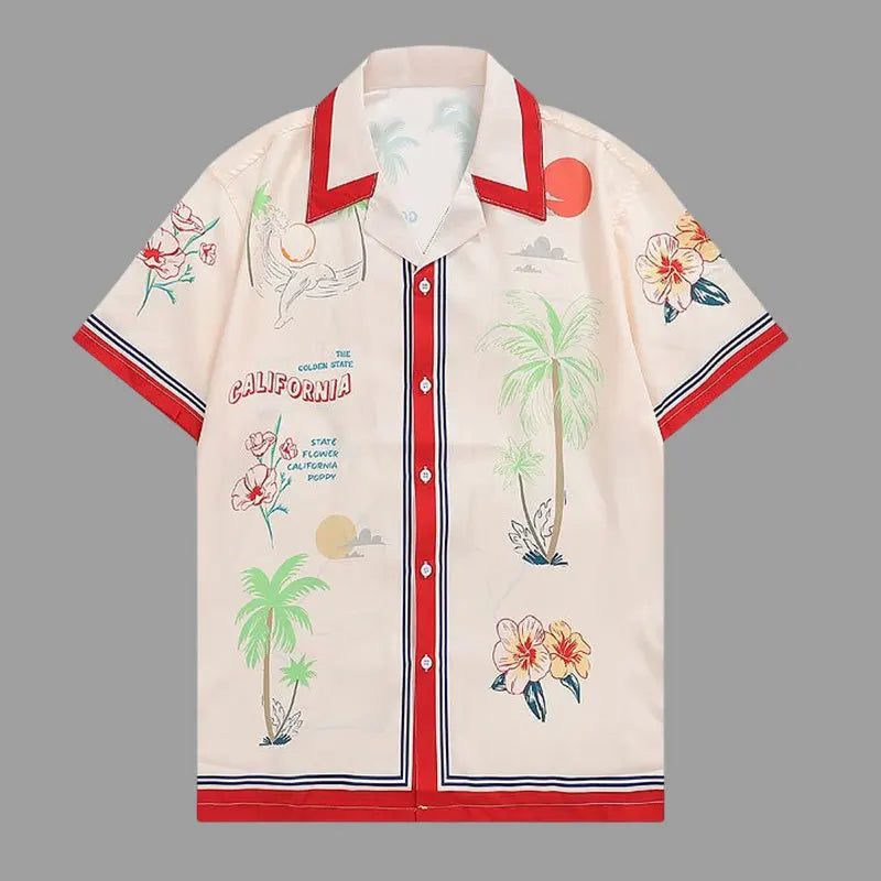 Hawaiian Style Printed Short Sleeve Shirt