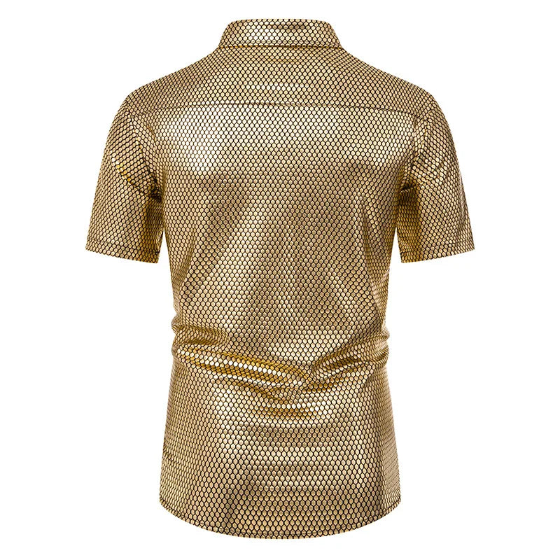 Shiny Metallic Party Fit Shirt