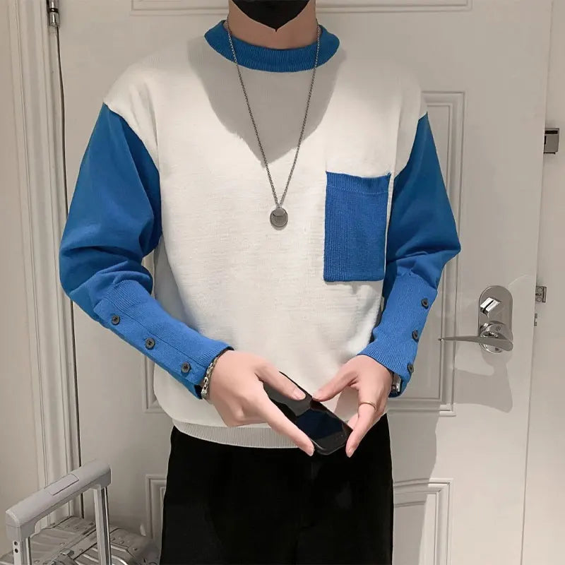 Three-Button Sleeve Style Sweater