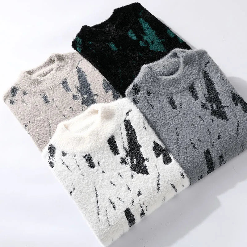 Abstract Pattern Contrast Fashion Sweater