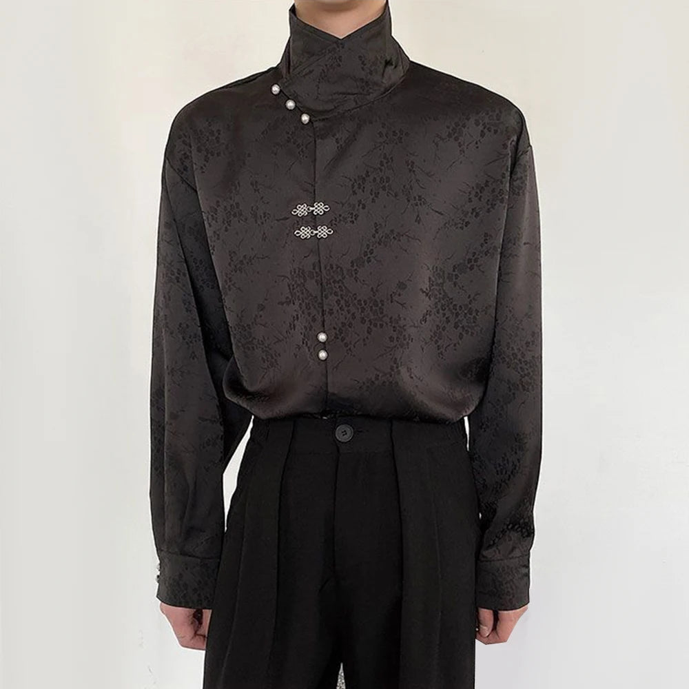 Irregular Retro Metal Button Shirt