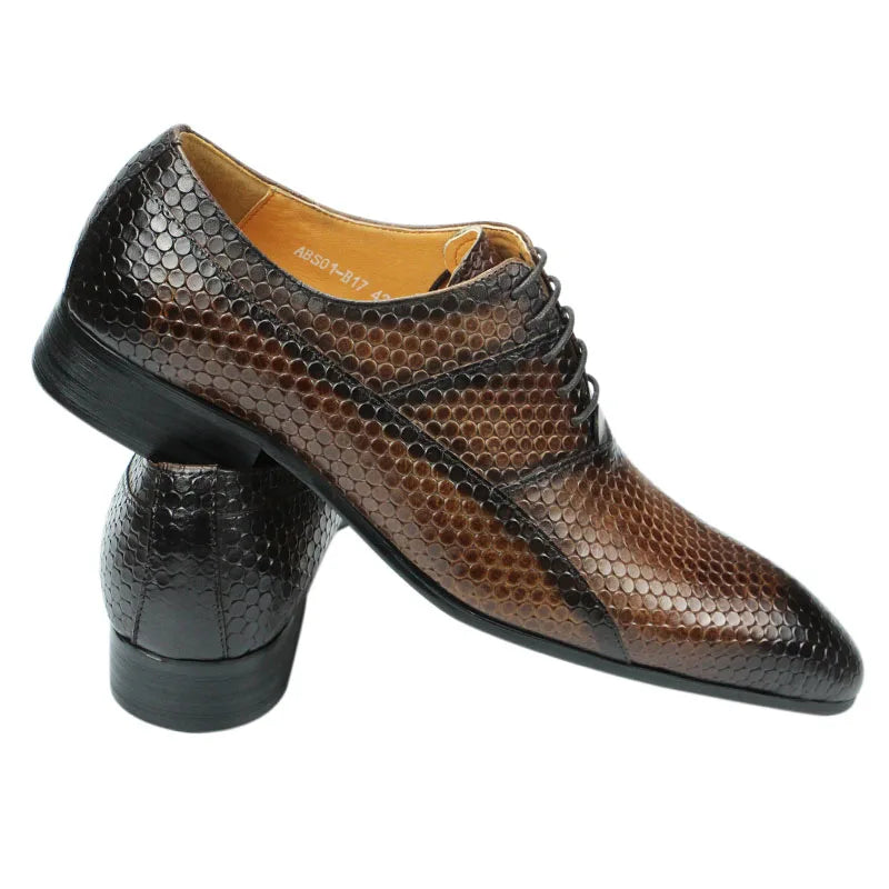 Upper Exquisite Carved Lace-Up Leather Shoes