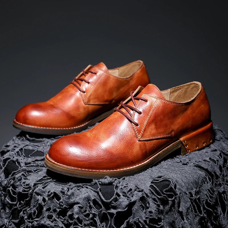 Goodyear-Welted Vintage Leather Derby Shoes