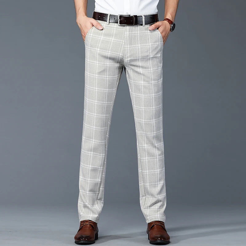 Plaid Pattern Regular Fit Trousers